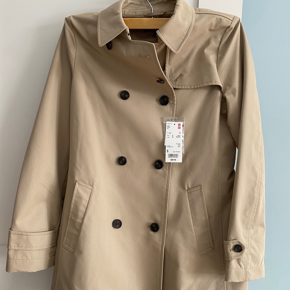 Uniqlo Trench Coat Beige Small Brand New